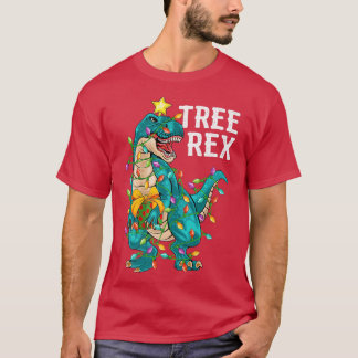 Camiseta Dinossauro Árvore Re Xmas Luzes Engraçadas Tre Din