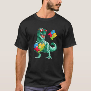 Camiseta Dinossauro Autismo Conscientização T Rex Coração P