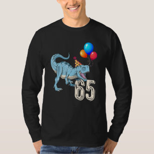 Camiseta Dinossauro Balão Rex 65ª Rapariga de Aniversário