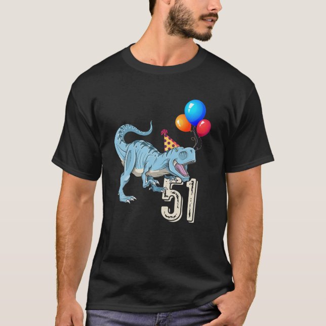 Camiseta Dinossauro Balão T Rex 51 Garota-Rua (Frente)