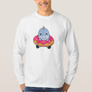 Camiseta Dinossauro Bonito, Animais Engraçados A Rosa Rosqu