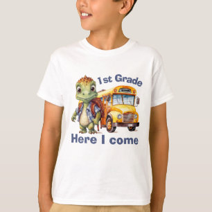 Camiseta Dinossauro Bonito De Volta Ao Menino Da Escola