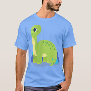 Camiseta Dinossauro Bonito Dinossauro Brontosau, Crachá Min