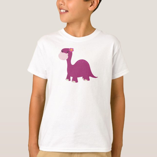 Camiseta Dinossauro Bonito, Dinossauro Rapariga, Dinossauro (Frente)