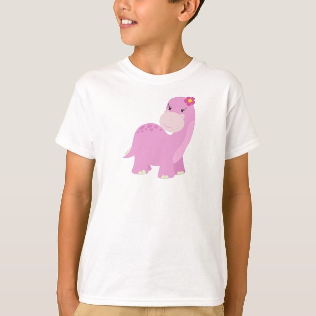 Camiseta Dinossauro Bonito, Dinossauro Rosa, Dinossauro Rap (Frente)