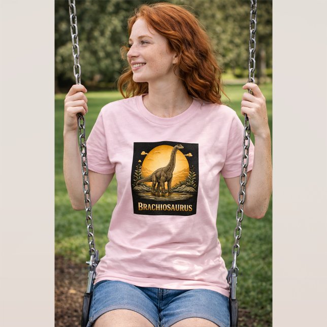 Camiseta Dinossauro Braquiossauro Pré-histórico Lua (Criador carregado)