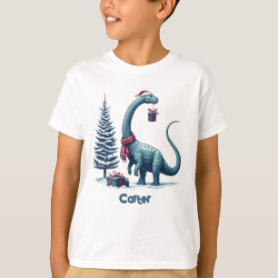 Camiseta dinossauro Brontosauro de Natal