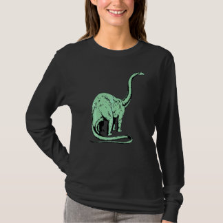 Camiseta Dinossauro Brontossauro Bonito Pré-Histórico Pé Di