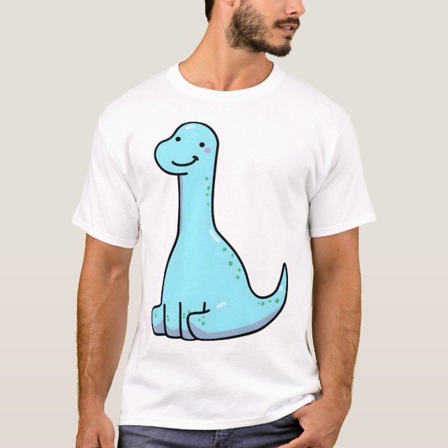 Camiseta Dinossauro Brontossauro Kawaii (Frente)