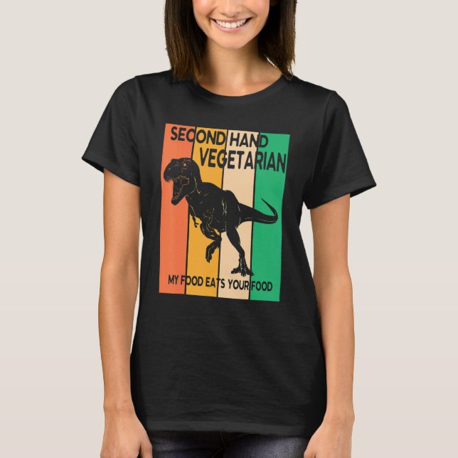 Camiseta Dinossauro Caminha Vegetariana Secundária Minha Co (Frente)