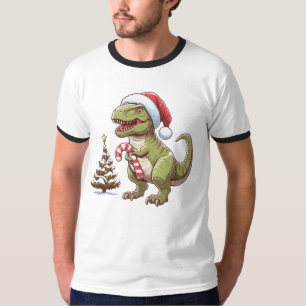 Camiseta Dinossauro candi doce de Natal