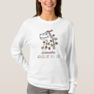 Camiseta Dinossauro Chá de fraldas De Natal Para Ser