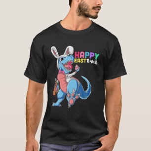 Camiseta Dinossauro Coelho Páscoa Dia dos Ovos Ovos Ovos O