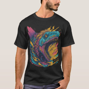 Camiseta dinossauro colorido faminto