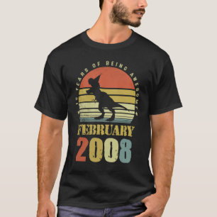 Camiseta Dinossauro Com 15 Anos Fevereiro Desde 2008 15 Bir