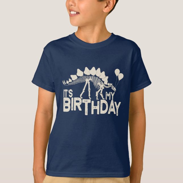 Camiseta Dinossauro com Balões Aniversário (Frente)