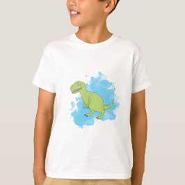 Camiseta Dinossauro com Tinta Azul