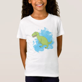 Camiseta Dinossauro com Tinta Azul
