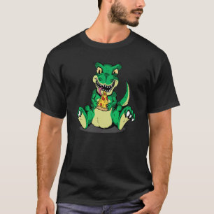 Camiseta Dinossauro Comendo Fatia de Pizza Pizzasaurus Comi