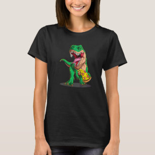 Camiseta Dinossauro Comendo Fatia de Pizza Pizzassauro Comi
