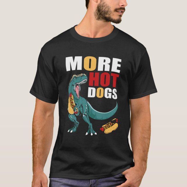 Camiseta Dinossauro Comendo Um Cachorro (Frente)