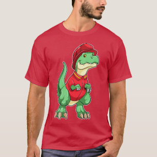 Camiseta Dinossauro como Bombeiro com capacete de Fogo