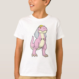Camiseta Dinossauro como Noiva em Casamento com Véu