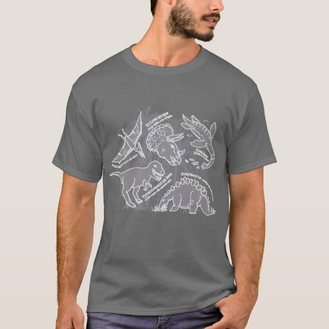 Camiseta Dinossauro como o faça para dizer o t-shirt (Frente)