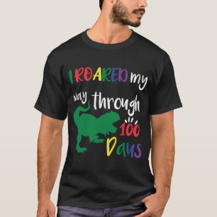 Camiseta Dinossauro, Criança, Eu Caminhei Por 100 Dias De S
