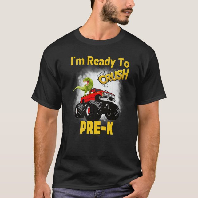 Camiseta Dinossauro Crush Pre K Rex (Frente)