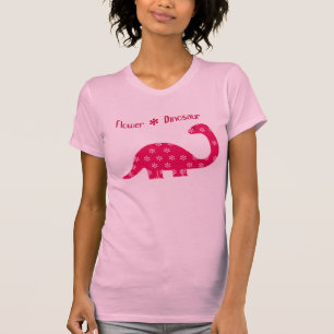 Camiseta Dinossauro da flor - rosa