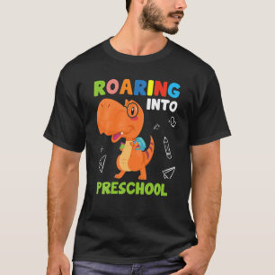 Camiseta Dinossauro Da Pré-Escola Arrastando T Rex De Volta