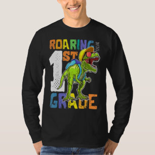 Camiseta Dinossauro De 1 rua De Volta À Mochila Da Escola