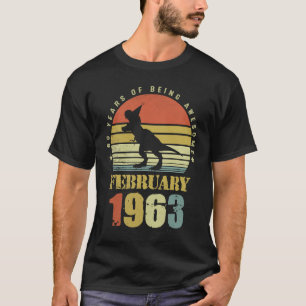 Camiseta Dinossauro De 60 Anos Fevereiro Desde 1963 60º Bir