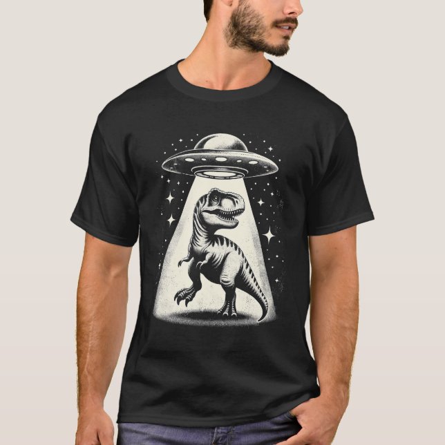 Camiseta Dinossauro de Abdução de alienígenas (Frente)