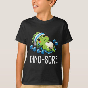 Camiseta Dinossauro de academia engraçado levantando peso A