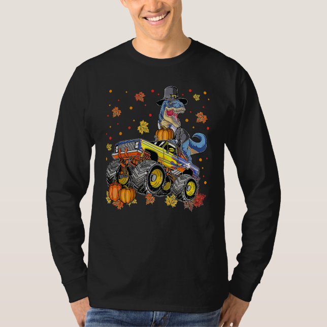 Camiseta Dinossauro de Ação de Graças do Monstro das Hallow (Frente)