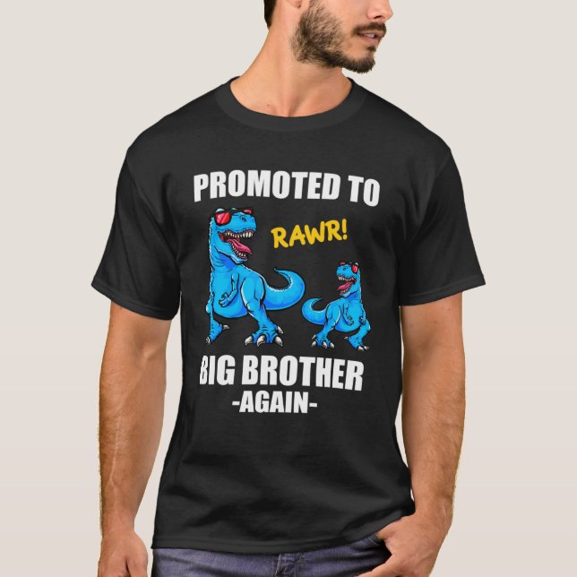 Camiseta Dinossauro De Anúncio De Bebê Promovido Ao Grande  (Frente)