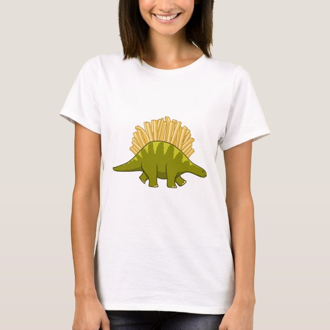 Camiseta Dinossauro de Batatas Fritas Engraçado (Frente)