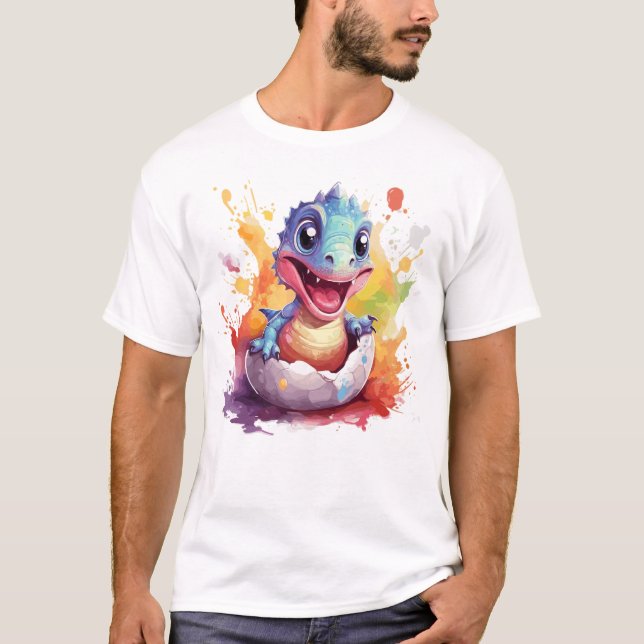 Camiseta Dinossauro de Bebê de Caqueta Cura (Frente)