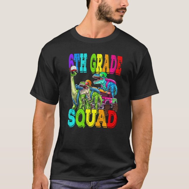 Camiseta Dinossauro De Caminhão De 6 Grad Squad Monster De  (Frente)