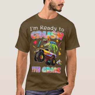Camiseta Dinossauro De Caminhão Monstro Estou Pronto Para E
