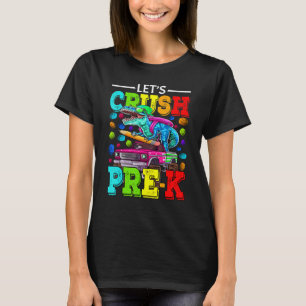 Camiseta Dinossauro De Caminhão Pré K Monstro De Esmagament