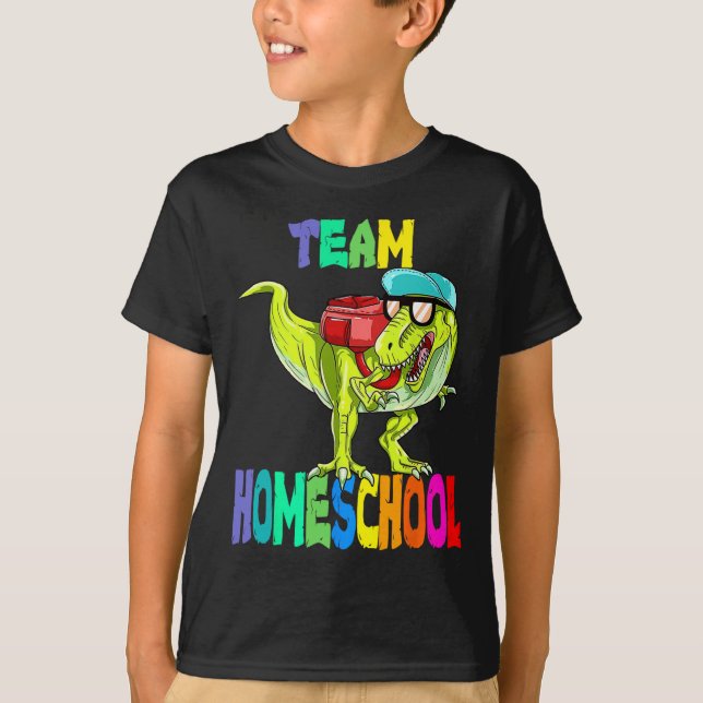 Camiseta Dinossauro De Casa T Rex De Volta À Escola (Frente)