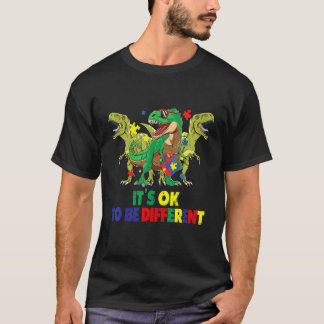 Camiseta Dinossauro de Conscientização do Autismo Dino Me