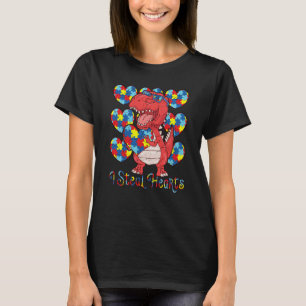 Camiseta Dinossauro de Conscientização do Autismo Eu Roubo
