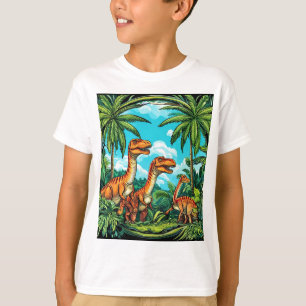 Camiseta Dinossauro de desenho animado fofo