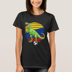 Camiseta Dinossauro de Futebol Trex Bandeira da Colômbia Me
