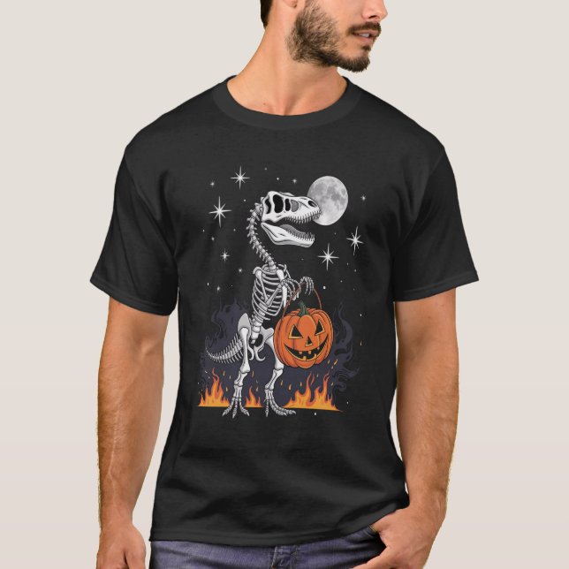 Camiseta Dinossauro de Halloween Spooky Saurus (Frente)