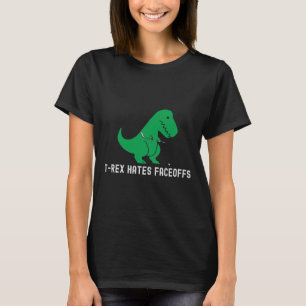 Camiseta Dinossauro de hóquei T-rex engraçado odeia disputa